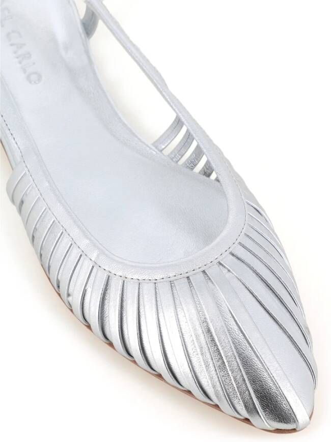 DEL Carlo Zilveren Ballerina Platte Schoenen