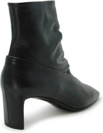 DEL Carlo Zwarte leren enkellaarzen Fw24 Black Dames