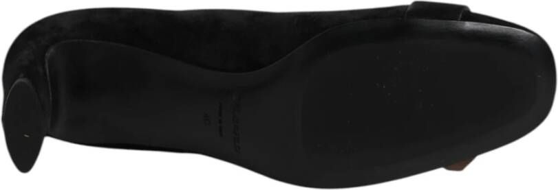 DEL Carlo Zwarte leren hoge hakken pump schoenen