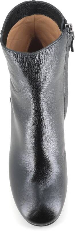 DEL Carlo Zwarte leren ritslaarzen Black Dames