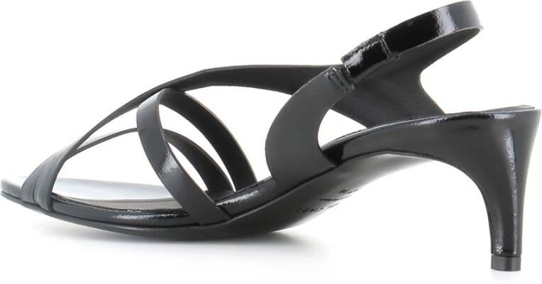 DEL Carlo Zwarte leren sandaal met elastische sluiting Black Dames