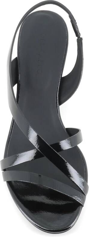 DEL Carlo Zwarte leren sandaal met elastische sluiting Black Dames
