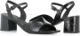 DEL Carlo Zwarte leren sandalen met gekruiste bandjes Black Dames - Thumbnail 2