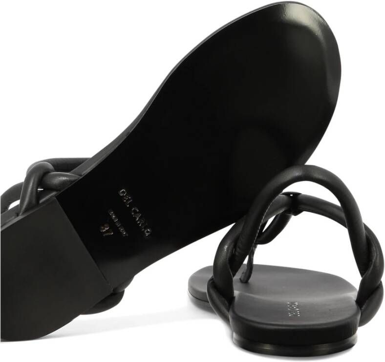 DEL Carlo Zwarte Leren Sandalen voor Vrouwen