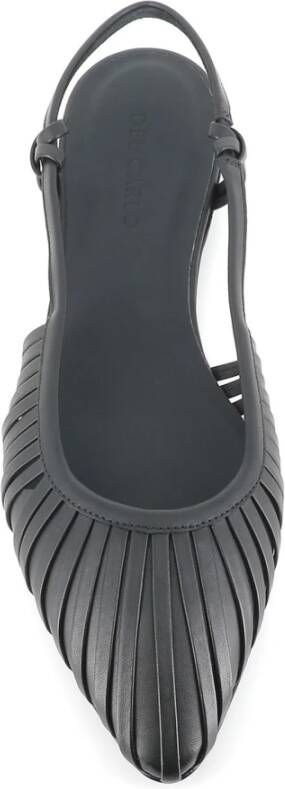DEL Carlo Zwarte leren slingback ballerina schoenen Black Dames
