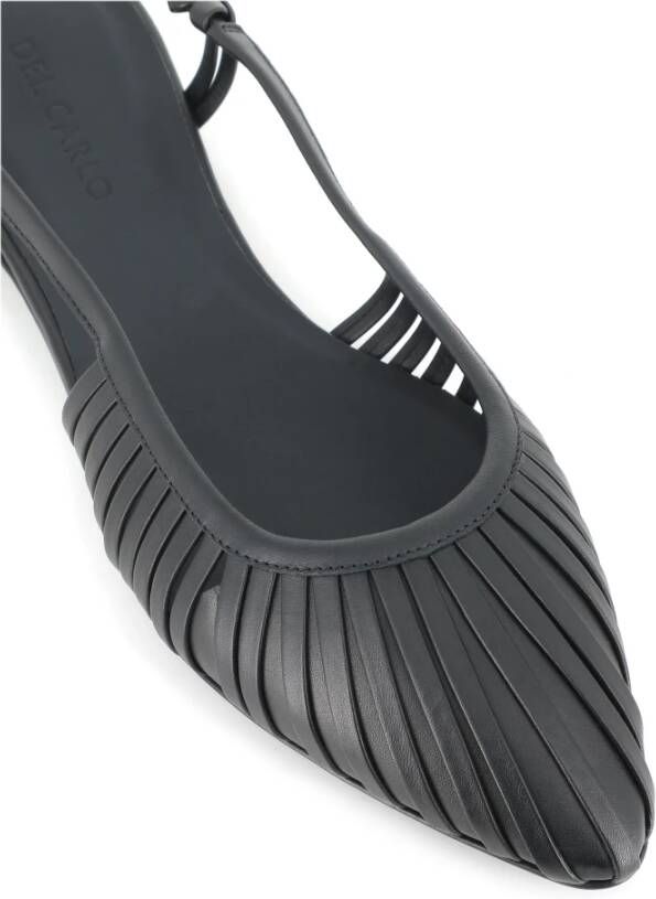 DEL Carlo Zwarte leren slingback ballerina schoenen Black Dames