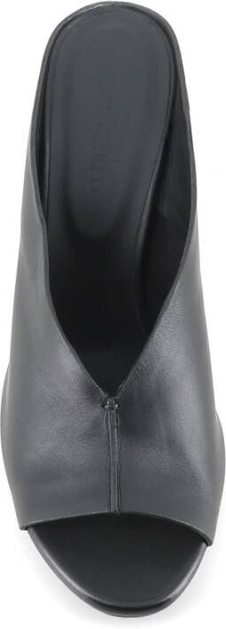DEL Carlo Zwarte leren V-snede sandalen Black Dames