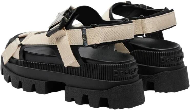 Desigual Comfortabele Velcro Lage Sandalen Black Dames
