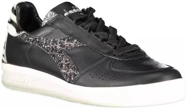 Devold Zwarte leren sneakers met contrasterende accenten Black Dames