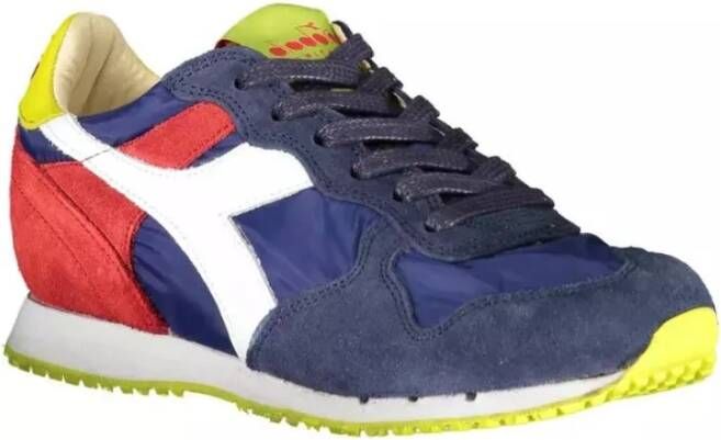 Diadora Blauwe Contrasterende Vetersneakers Multicolor Dames