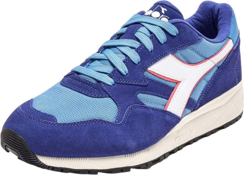 Diadora Blauwe Leren Sportieve Sneakers met Rubberen Zool Multicolor Dames