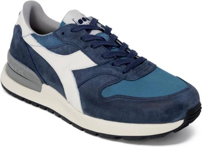 Diadora Blauwe Leren Veterschoenen Blue Heren