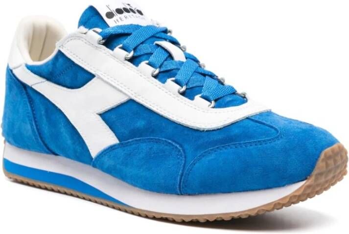 Diadora Blauwe Sneakers met Grove Rubberen Zool
