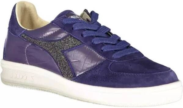 Diadora Blauwe Sneakers met Kristalversiering en Contrastzool Blue Dames