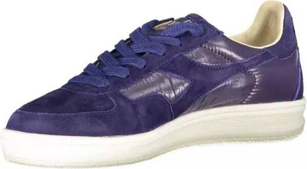 Diadora Blauwe Sneakers met Kristalversiering en Contrastzool Blue Dames