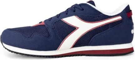 Diadora Bordeauxkleurige Sneakers met Veters Blue Heren