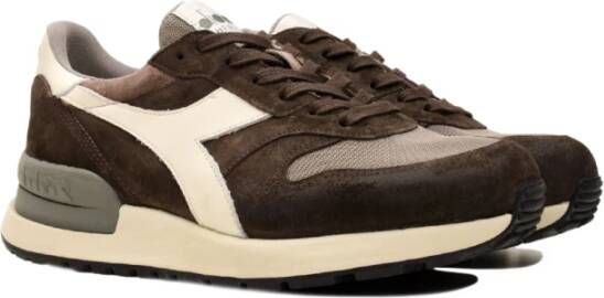 Diadora Bruine Lage Sneakers voor Mannen Brown Heren