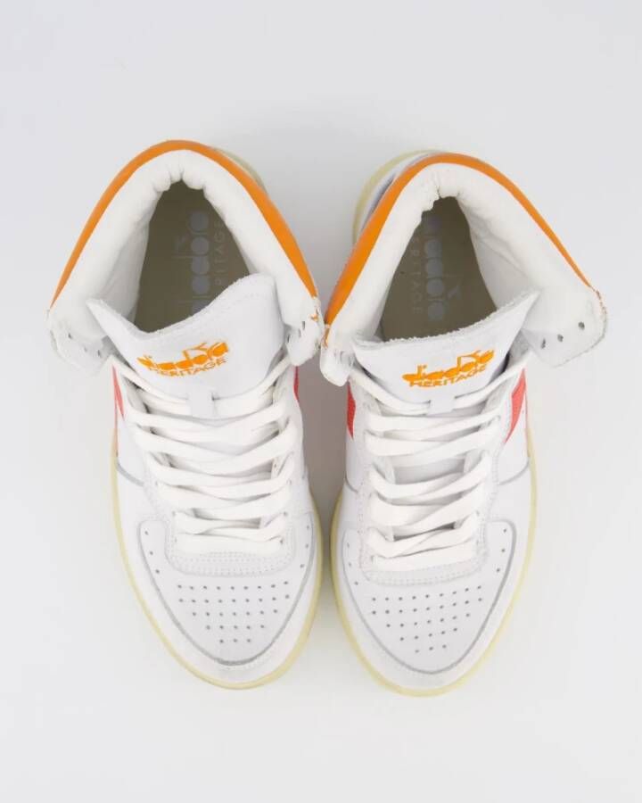 Diadora Dames Mi Basket Used Wit Oranje White Dames