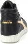 Diadora Game L High Waxed Dames Hoge sneakers Leren Sneaker Dames Zwart - Thumbnail 5