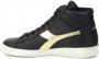 Diadora Game L High Waxed Dames Hoge sneakers Leren Sneaker Dames Zwart - Thumbnail 6