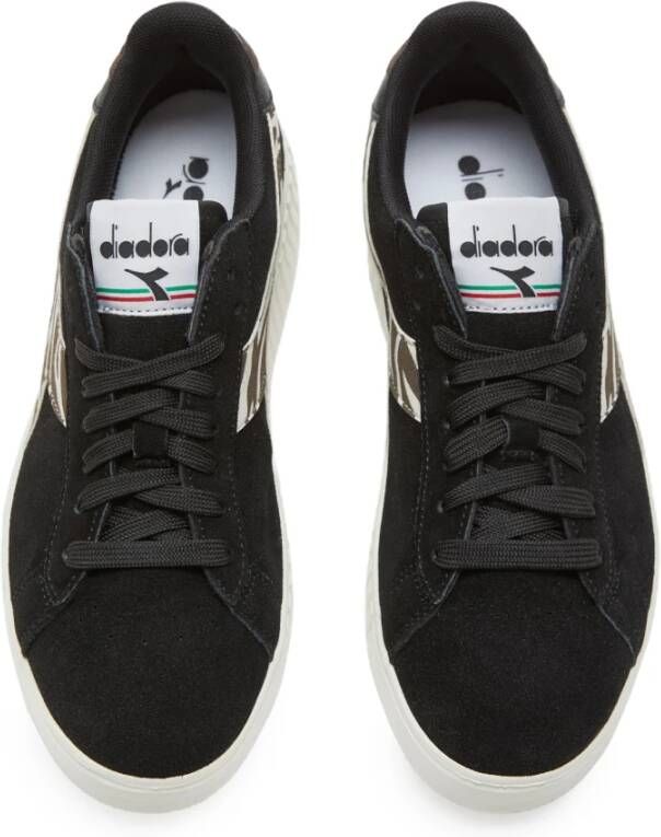 Diadora Anima Leren Sneakers Zwart Dames