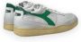 Diadora Sneakers Heren Lage sneakers Herenschoenen Leer Mi bask low used Wit groen - Thumbnail 11