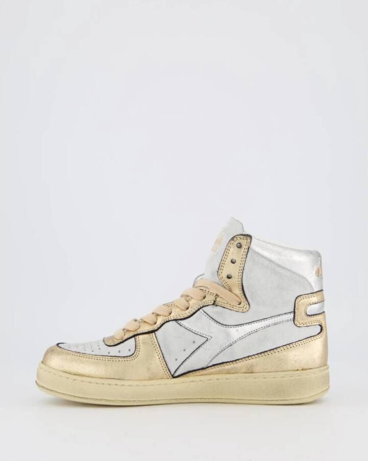 Diadora Gebruikte Wit Metallic Sneakers White Dames