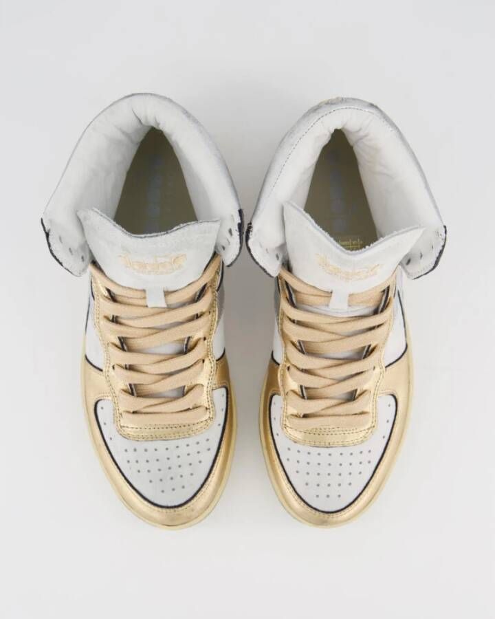Diadora Gebruikte Wit Metallic Sneakers White Dames
