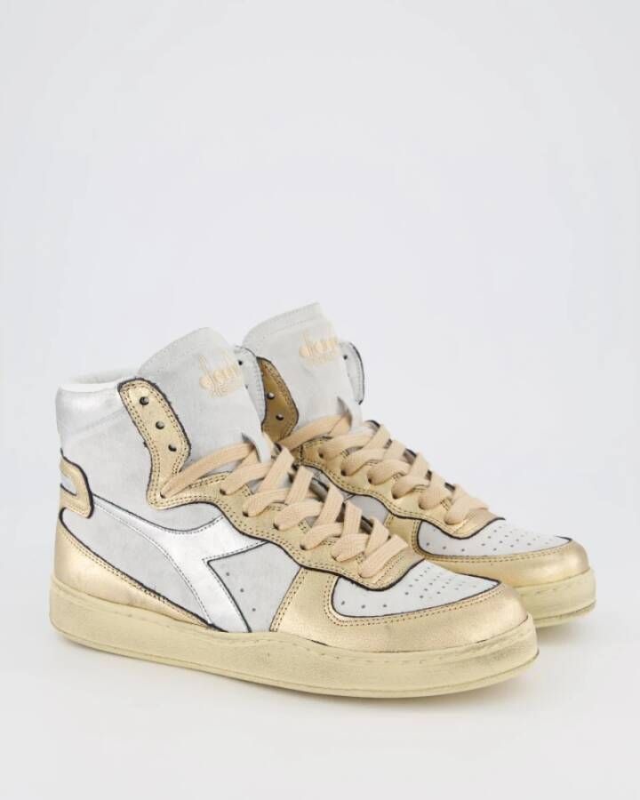 Diadora Gebruikte Wit Metallic Sneakers White Dames