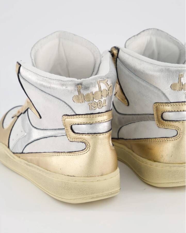 Diadora Gebruikte Wit Metallic Sneakers White Dames