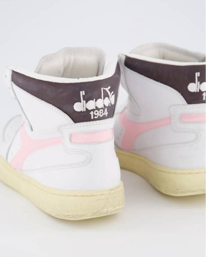 Diadora Gebruikte Wit Roze Basket Sneakers