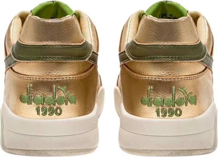 Diadora Gouden Gelamineerd Leren Sneaker