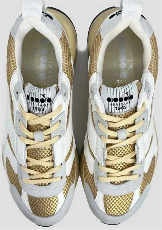 Diadora Gouden Witte Mercury Elite Sneakers Multicolor Dames
