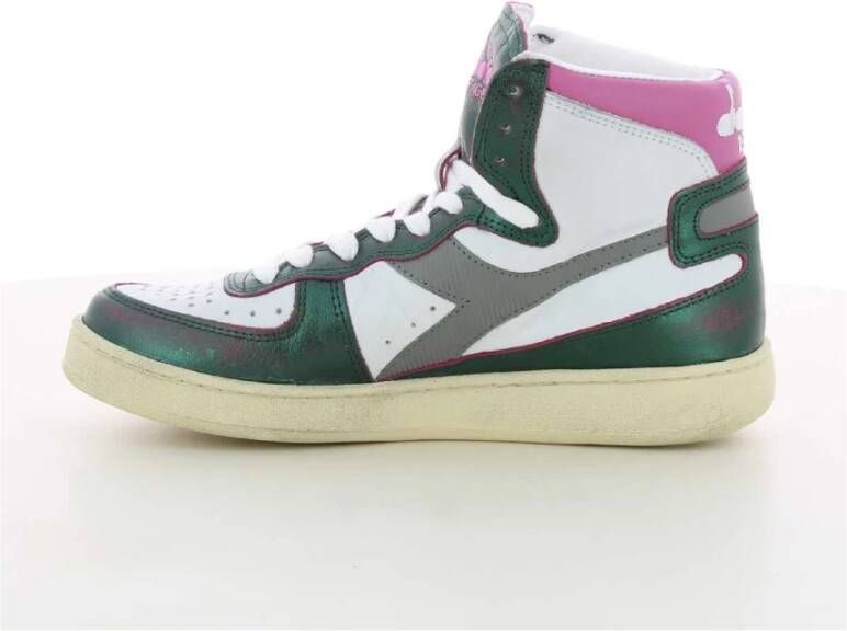 Diadora Groene Metal Mix Basket Sneakers Multicolor Dames