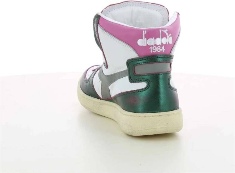 Diadora Groene Metal Mix Basket Sneakers Multicolor Dames