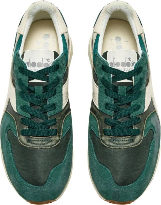 Diadora Groene Nubuck Sneaker Retro Collectie