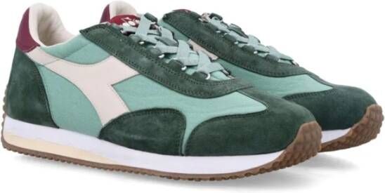 Diadora Groene Sneakers met Veters en Appliqué Logo