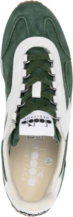 Diadora Groene Sneakers Veters Rubberen Zool