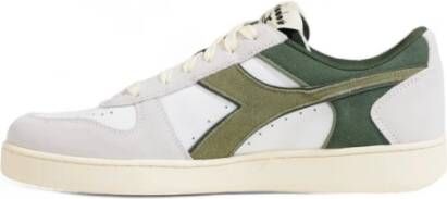 Diadora Groene Sportieve Sneakers Leer Stof Multicolor Heren