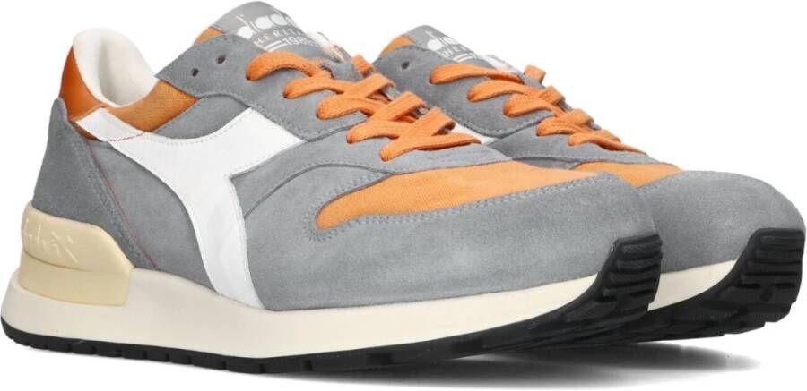 Diadora Heren Lage Sneakers Grijs Wit Oranje Multicolor Heren