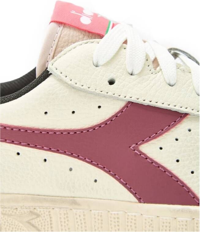 Diadora Icona Roze Leren Lage Sneakers