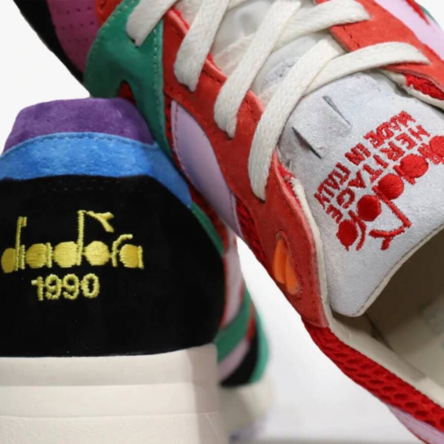Diadora Kleurrijke handgemaakte Italiaanse sneakers Meerkleurig Heren