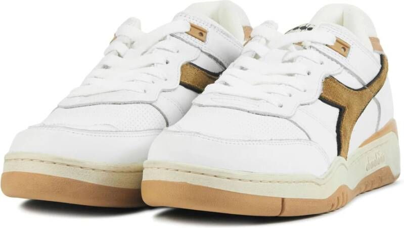 Diadora Leren Sneakers met Witte Combinatie Wit Heren