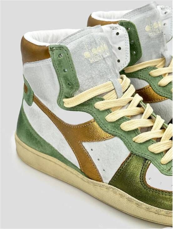 Diadora Metallic Goud Groene Basket Sneaker Multicolor Dames