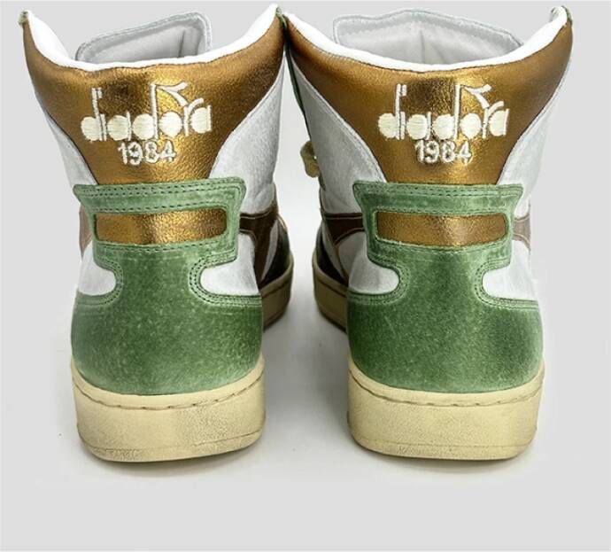 Diadora Metallic Goud Groene Basket Sneaker Multicolor Dames