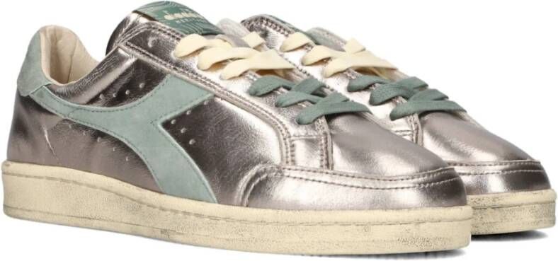 DIADORA HERITAGE Lage Sneakers Dames Prestige Metal Used Maat: 41 Materiaal: Leer Kleur: Zilverkleurig - Foto 3