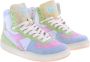 Diadora Heritage Dames Mi Basket Arcobaleno Italia Hoge lederen veter sneakers - Thumbnail 5