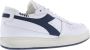 Diadora Heritage Diadora Dames Mi Basket Row Wit Blauw - Thumbnail 3