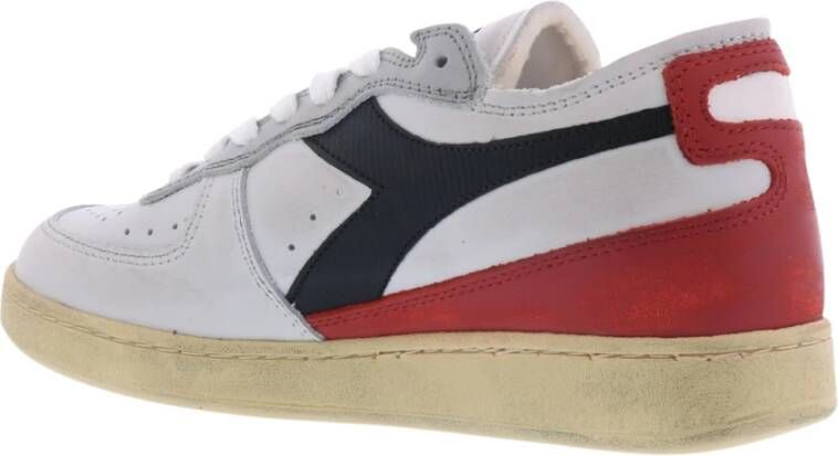 Diadora Basket Row Cut Sneakers Wit Unisex