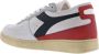 Diadora Heritage Mi Basket Row Cut Used Wit Rood Zwart - Thumbnail 2